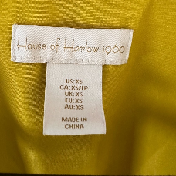 House Of Harlow 1960 x REVOLVE Rouvella Mini Dress Green Yellow Size XS - Picture 1 of 3